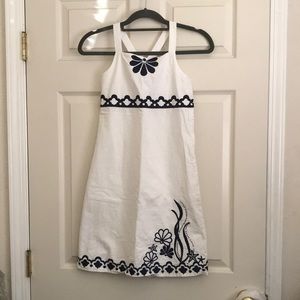 White and blue size 12 Gymboree dress